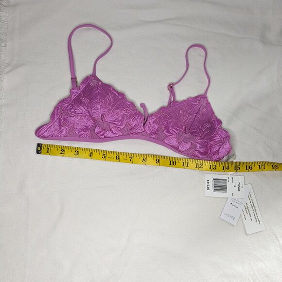 L*Space Embroidered Floral Bikini Top in Vibrant Orchid - Picture 4 of 9